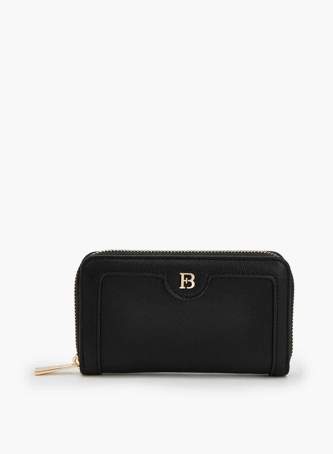 Textured Wallet With Zip Closure